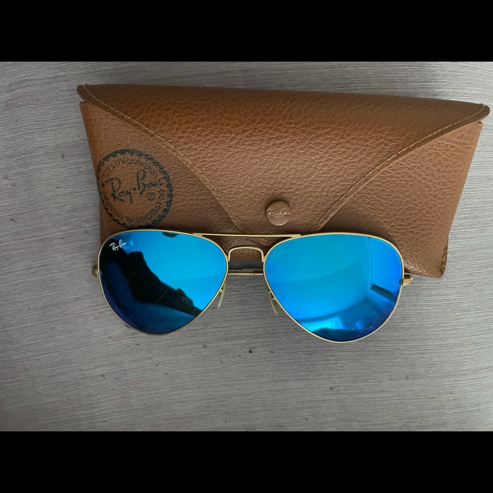 Ray ban aviator sunglasses flash lense BLUE